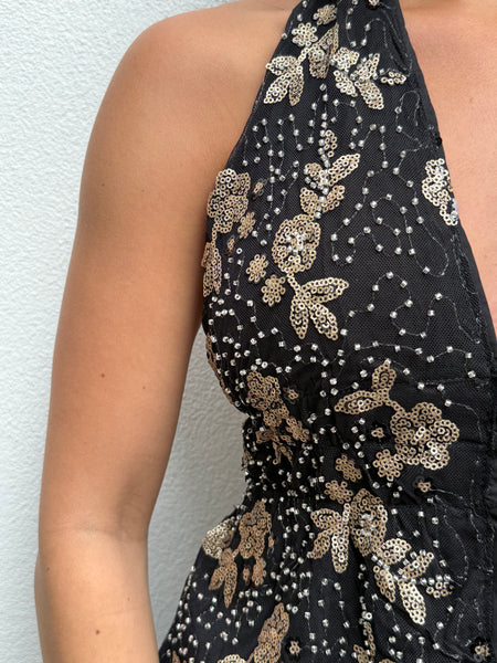 TOP LENTEJUELAS NEGRO