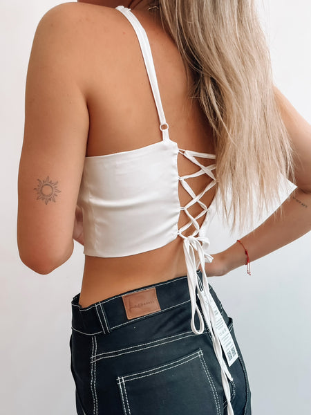 CORSET SATINADO BLANCO JUANITA